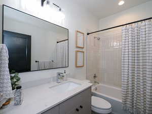 Guest bathroom with custom tile work