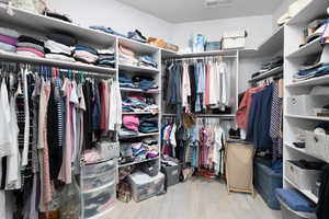 Walk in closet featuring wood-type flooring