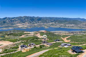 Drone / aerial view of a water and mountain view