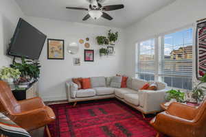 Living room with ceiling fan