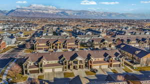 Aerial view featuring a mountain view