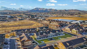 Aerial view featuring a mountain view