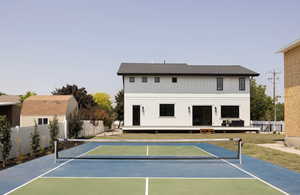 View of sport court featuring basketball court