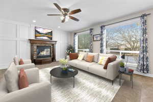 Virtually Staged Family Room