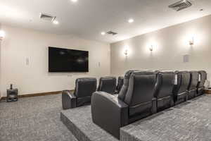 View of carpeted home theater