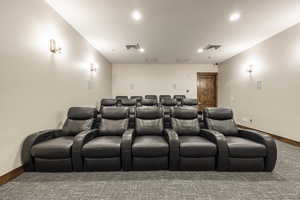 View of carpeted cinema room