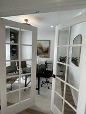 Office area with french doors