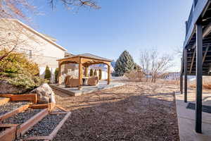 View of yard with a gazebo