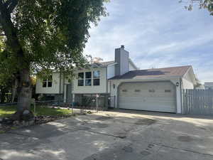 Bi-level home with a garage