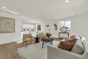 Living room featuring light wood-type flooring