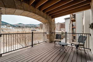 Deck with a mountain view