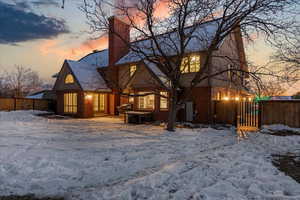 View of snow covered property