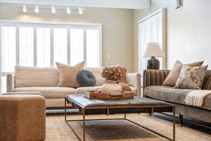 Living room featuring a wealth of natural light