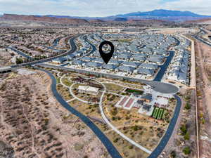Bird's eye view featuring a mountain view
