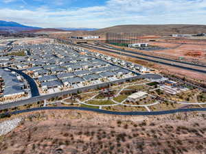 Aerial view featuring a mountain view
