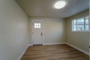 Foyer featuring hardwood / wood-style floors