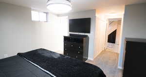 Bedroom featuring carpet flooring