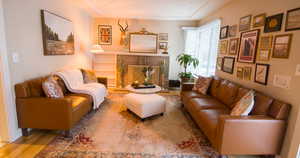 Living room featuring light hardwood / wood-style floors