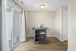 Interior space featuring light hardwood / wood-style floors