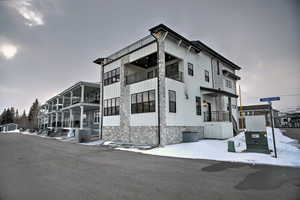 View of snow covered property