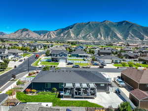 Drone / aerial view with a mountain view