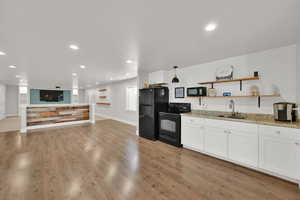 Basement family room with kitchen