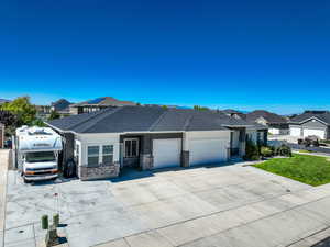 View of front facade with a garage