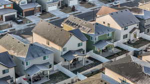 Aerial view of the back of the house