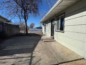 Exterior space with a patio