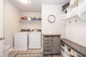 Laundry room for the washer and dryer & mudroom