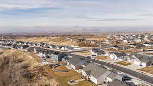 Drone / aerial view with a mountain view