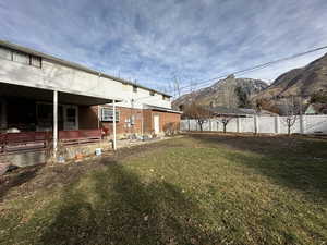 View of yard featuring a mountain view