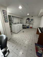 Laundry area with washing machine and dryer