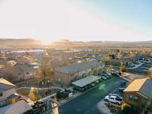 Drone / aerial view with a mountain view