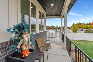 Balcony featuring a porch