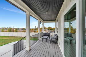 Wooden terrace with covered porch