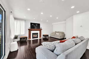 Living room featuring hardwood / wood-style floors