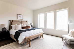 Bedroom featuring dark hardwood / wood-style floors