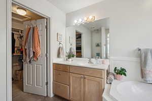 Master Bathroom walk in closet and vanity