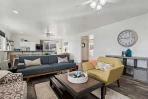 View of basement living room