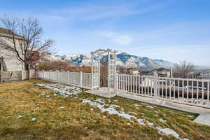 View of yard featuring a mountain view