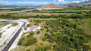 Aerial view featuring a mountain view