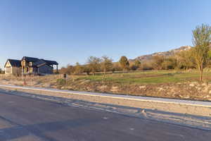 View of street with a rural view and a mountain view