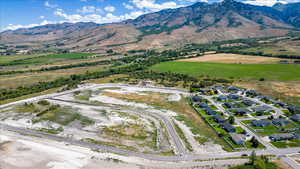 Aerial view featuring a mountain view