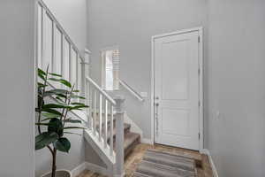 Interior space featuring hardwood / wood-style flooring