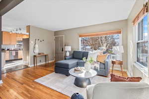 Living room featuring light hardwood / wood-style flooring