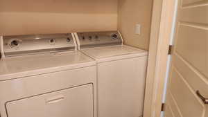 Laundry room featuring washer and dryer