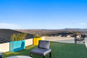 View of yard with a mountain view