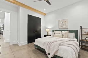 Bedroom with ceiling fan