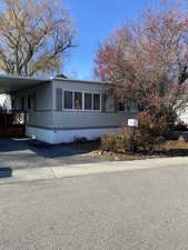 View of home's exterior featuring a carport